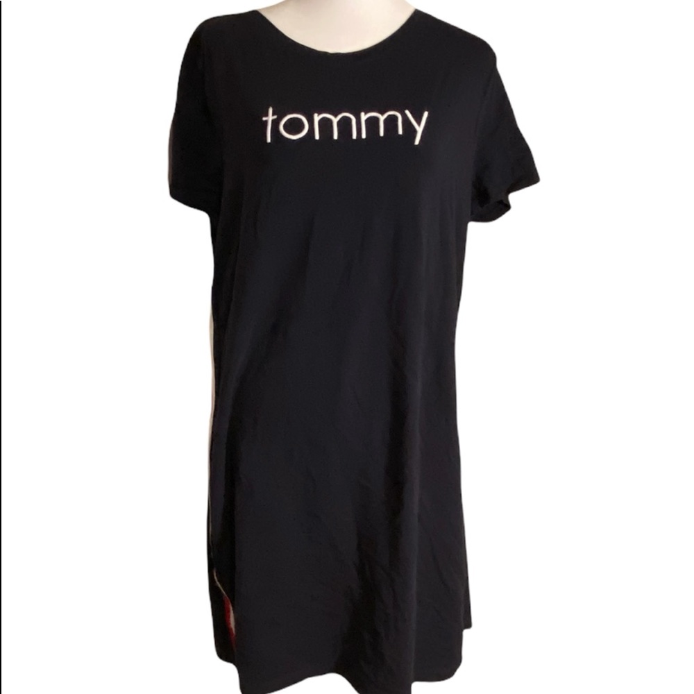 Tommy Hilfiger Navy w Embroidered Logo Casual Dress - Sz Large - Discount Ship!